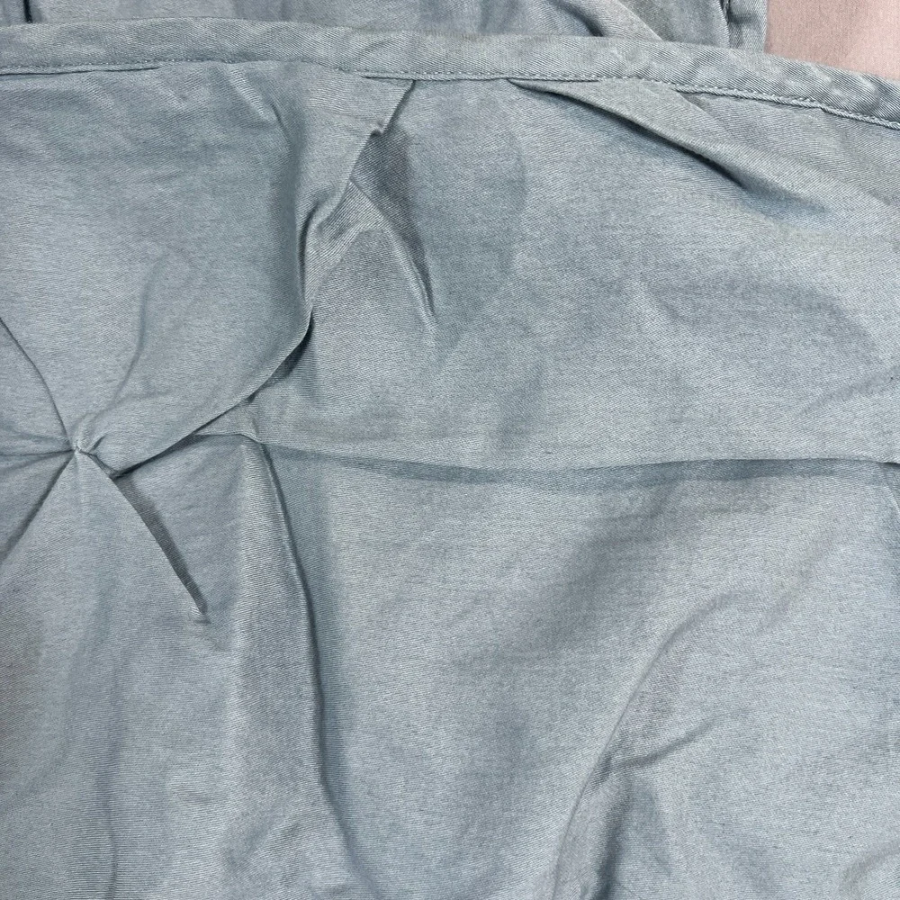 Set Of 2 Home King Pillow Shams Blue Textured Pintuck Pleated Cotton Bedding